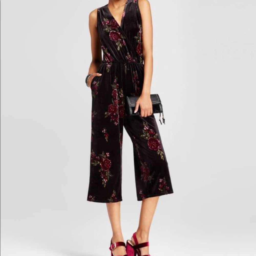 Velvet Floral Jumpsuit